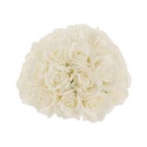 Boule de Fleurs Artificielles "Roses" 29cm Blanc