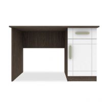 Bureau 1 Tiroir "Tenya" 120cm Chêne Foncé & Blanc