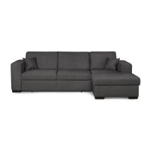 Paris Prix - Canapé Convertible d'Angle Droit 'Hip' 262cm Gris