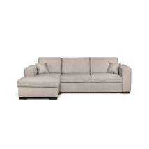 Paris Prix - Canapé d'Angle Gauche Convertible 'Hip' 262cm Beige