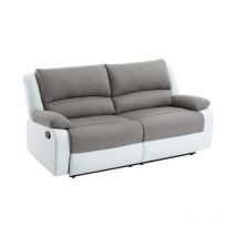 Paris Prix - Canapé de Relaxation 2 Assises xxl 'Walker' 193cm Gris & Blanc