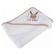 Cape De Bain En Coton lapin 75cm Beige & Blanc - Paris Prix