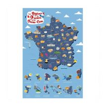 Carte à Gratter 'Régions de France' 70cm Bleu