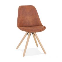 Chaise Design Scandinave "Rony" 84cm Marron & Naturel