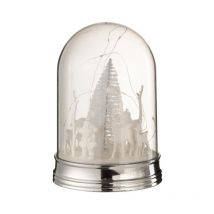 Cloche Déco à Led "Noël" 23cm Blanc & Transparent