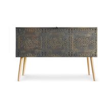 Paris Prix - Coffre de Rangement 'Malina' 100cm Cuivre & Or