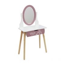 Coiffeuse Enfant "Madame Princesse" 108cm Rose