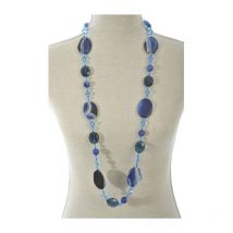 Collier Design Cristal & Perles 'Neck' 18cm Bleu Foncé