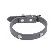 Collier Fantaisie pour Chien "Pattes" 35cm Anthracite