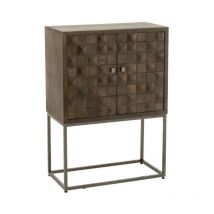 Commode 2 Portes sur Pied "Pino" 122cm Marron