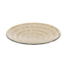 Plat Présentation Déco 'Mosaïque' 45cm Beige