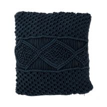 Coussin Carré Déco "Macramé" 45x45cm Bleu