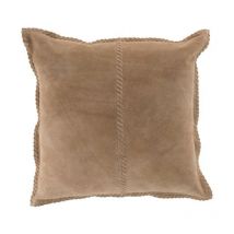 Coussin Déco "Cuir" 44cm Beige
