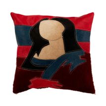 Coussin Déco en Cuir "Femme" 45x45cm Rouge
