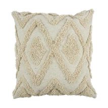 Coussin Déco 'Ethnique Relief' 40x40cm Écru