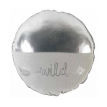 Coussin Déco Rond "Wild" 40cm Argent