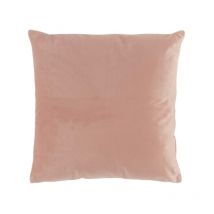 Coussin Déco Uni 'Velvetine' 40x40cm Rose Dragée