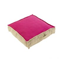 Coussin de Sol Jute 'Belita' 45x45cm Framboise