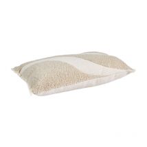Coussin Déco 'Bouclette' 30x50cm Beige & Blanc