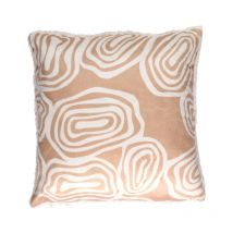 Coussin Déco Imprimé 'Crush' 40x40cm Beige & Blanc