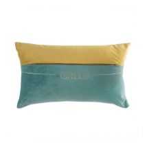 Coussin Déhoussable en Velours 'Eden' 30x50cm Vert