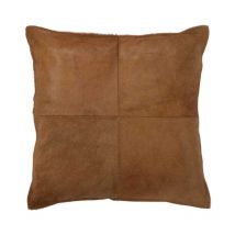 Coussin Effet Peau 'Norbert' 45x45cm Camel Foncé