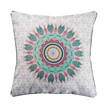 Coussin Ethnique Passepoil "Caly" 40x40cm Gris
