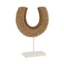 Décoration sur Pied "Objet" 46cm Blanc & Naturel