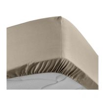 Drap Housse 'Percaline' 140x190cm Sable