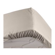 Drap Housse 'Percaline' 90x190cm Naturel
