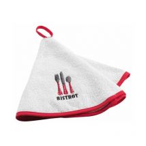 Essuie Main Rond 'Au Bistrot' 60cm Rouge