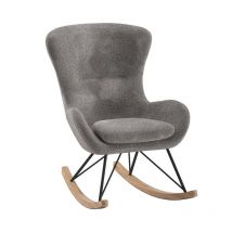 Paris Prix - Fauteuil à Bascule Bouclette 'Rocky' 101cm Anthracite