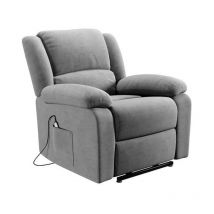 Paris Prix - Fauteuil de Relaxation Electrique Microfibre 'Ota' 96cm Gris