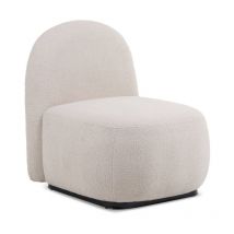 Paris Prix - Fauteuil Design Bouclette 'Pilou' 80cm Beige