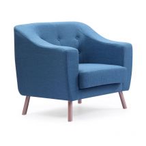 Fauteuil Design Tissu "Salomon" 88cm Bleu