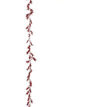 Guirlande De Noël Déco feuilles 180cm Rouge - Paris Prix