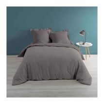 Housse de Couette "Percaline" 240x220cm Anthracite