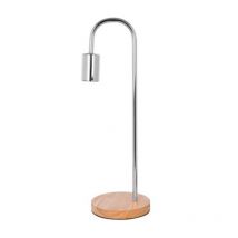 Lampe à Poser Bois & Métal "Vinara" 47cm Argent