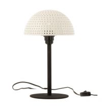 Paris Prix - Lampe à Poser 'Champignon Brillant' 36cm Blanc