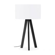 Paris Prix - Lampe à Poser Design 'Mala' 64cm Blanc & Noir