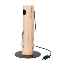 Paris Prix - Lampe à Poser en Bois 'Silas' 38cm Naturel