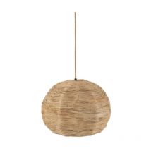 Paris Prix - Lampe Suspension Boule 'Feuille' 45cm Naturel