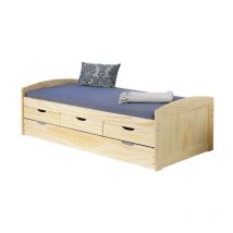 Lit Banquette Enfant Bois 'Rob' 90x200cm Naturel