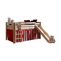 Lit Enfant Avec Toboggan "Pino Cirque" 90x200cm Naturel