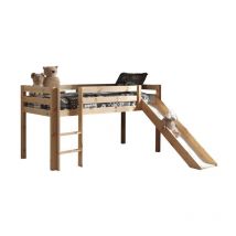 Lit Enfant Avec Toboggan 'Pino' 90x200cm Naturel