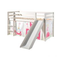 Lit Enfant Avec Toboggan 'Pino Princesse' 90x200cm Blanc