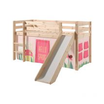 Lit Enfant Avec Toboggan 'Pino Spring' 90x200cm Naturel