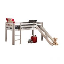 Lit Enfant Surélevé Avec Toboggan 'Pino' 90x200cm Blanc