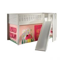 Paris Prix - Lit Enfant Toboggan & Tente 'Scott Spring' 90x200cm Blanc