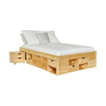 Lit Multi-Rangements 'Clark' 180x200cm Naturel